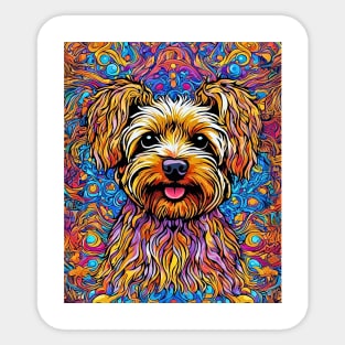 Psychedelic Yorkipoo Sticker